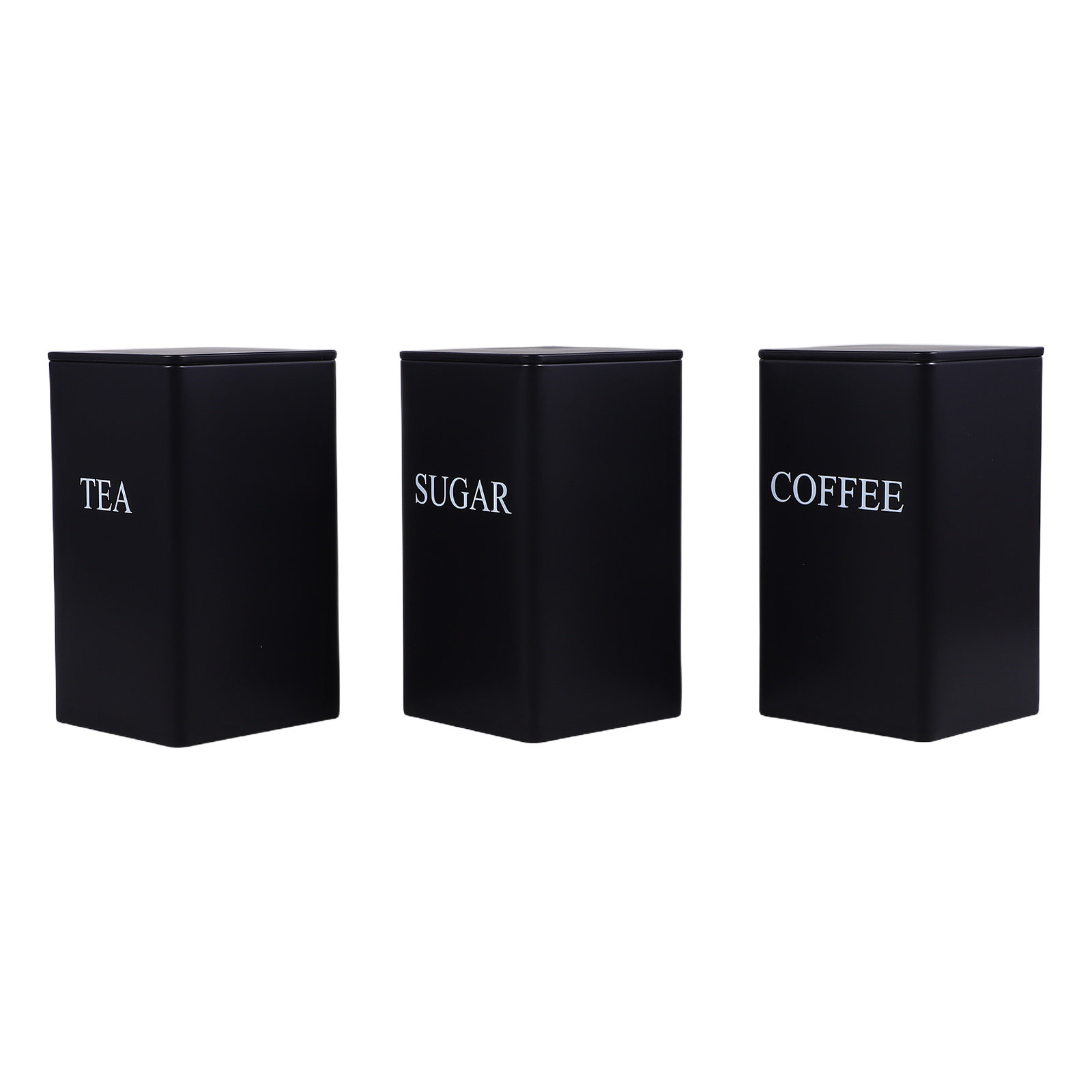 Food Storage Labels - 3Pcs Airtight Metal Kitchen Canisters Square