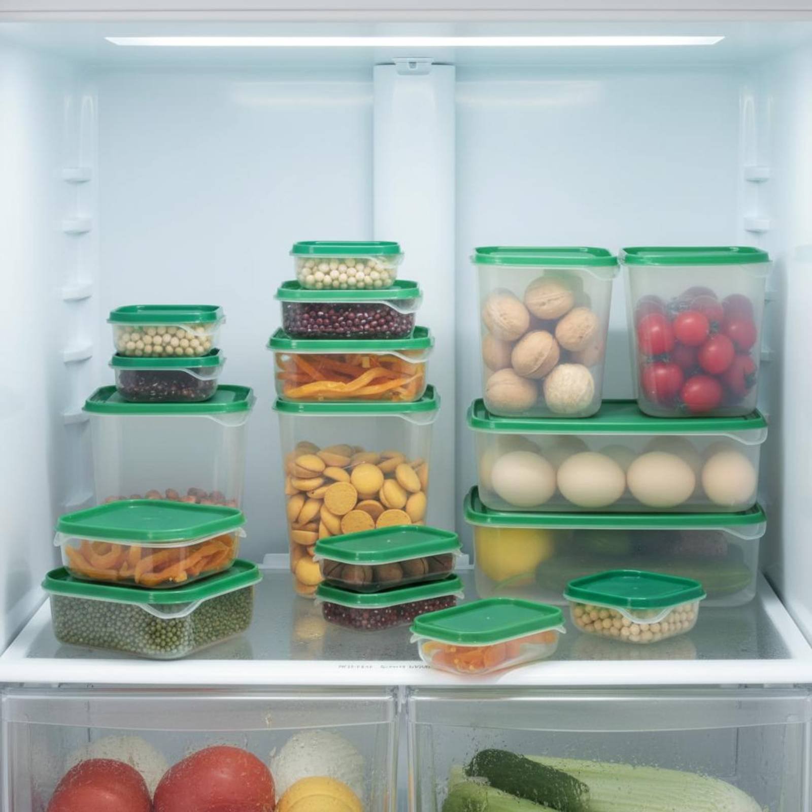 Food Storage Containers Set - 17 Pieces Fridge Storage Box Set