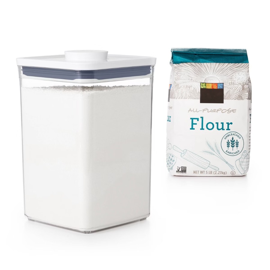 Food Storage No Pantry - 4.4qt Large Clear Square Airtight Food