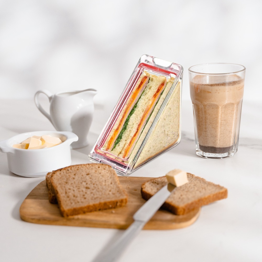 Food Storage Lock Box - 2Pcs Anti Squeeze Resin Sandwich Container