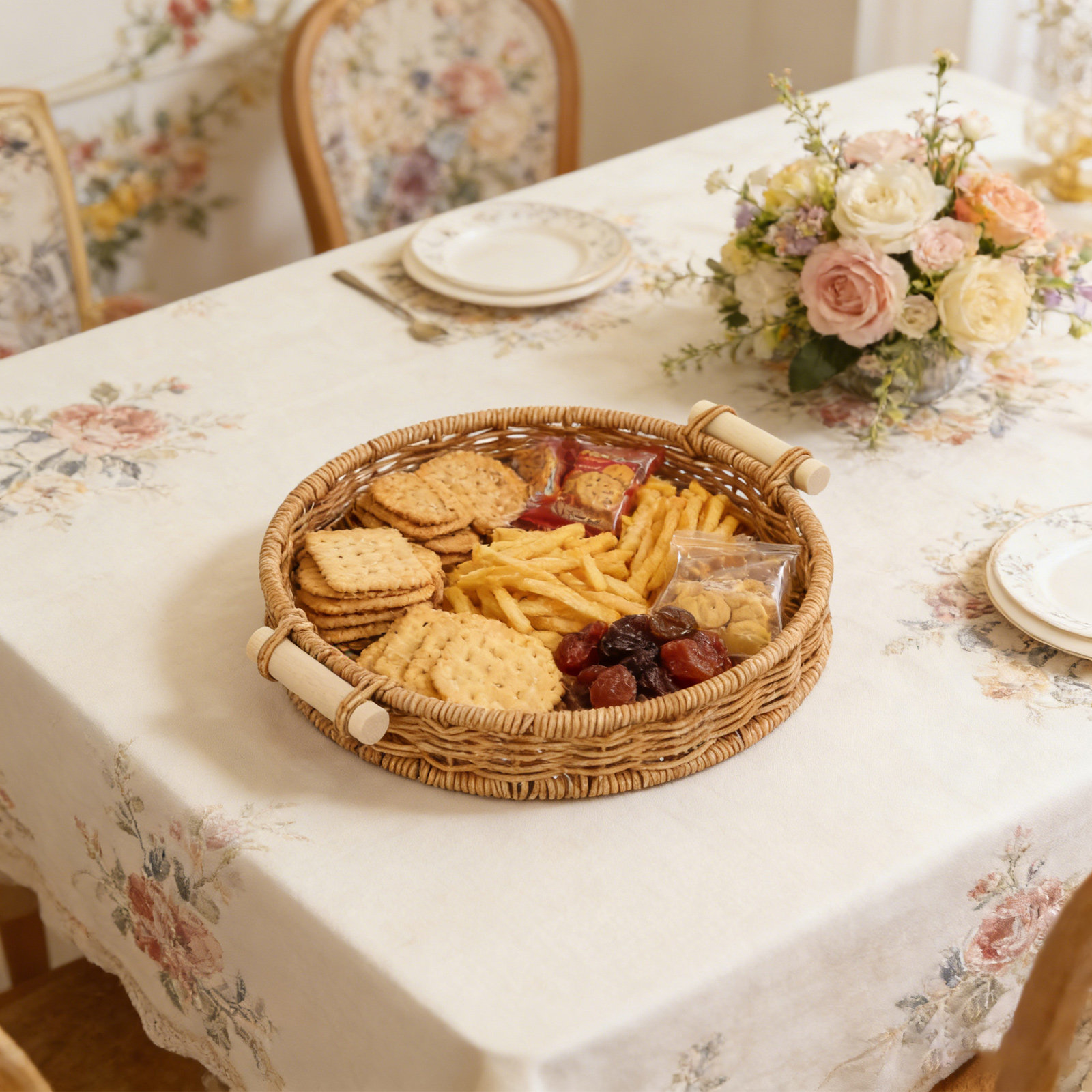 Imitation Rattan Bread Basket  - Storage Food Tray ulasan dan harga