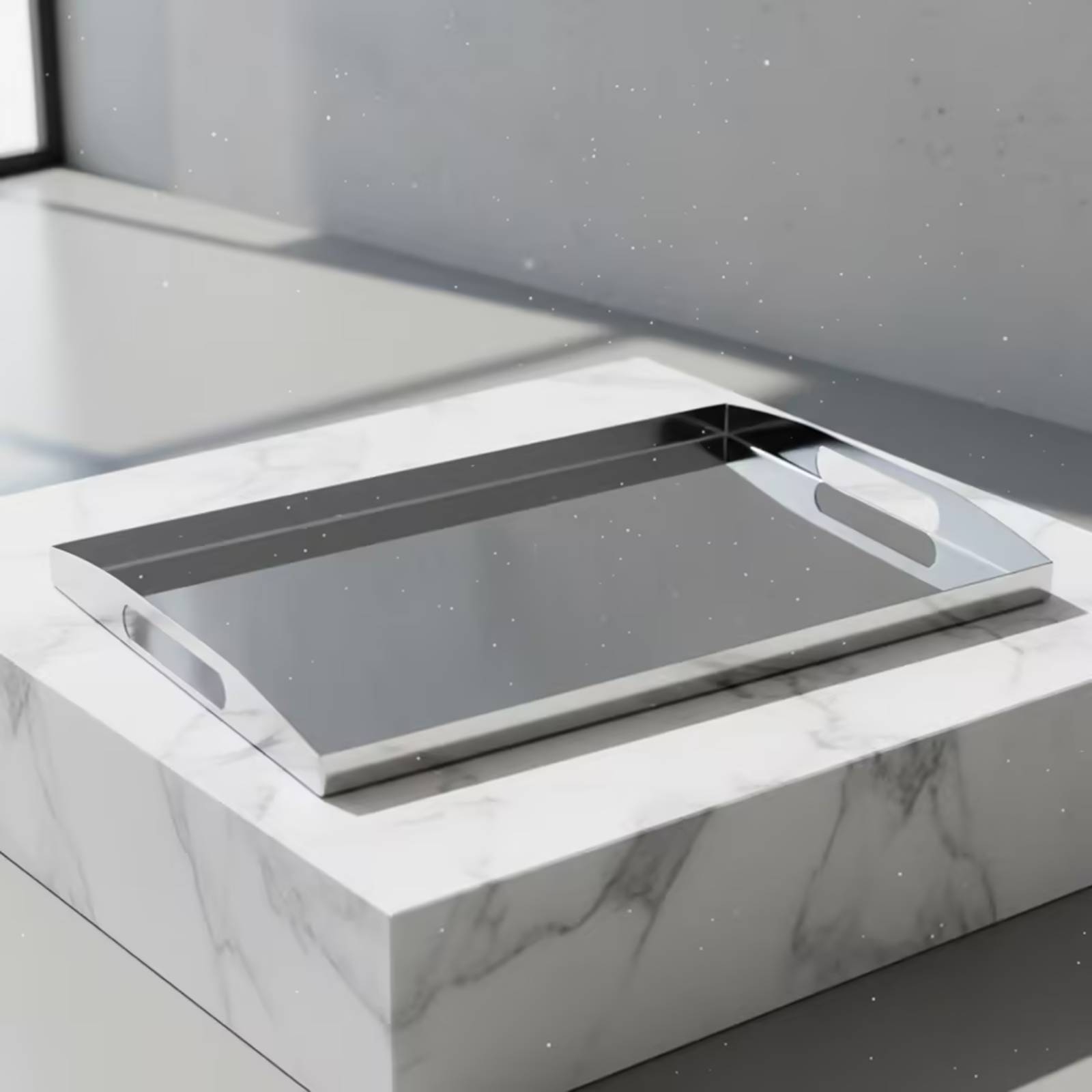 Stainless Steel Tray Mirrored  - Storage Food Tray ulasan dan harga