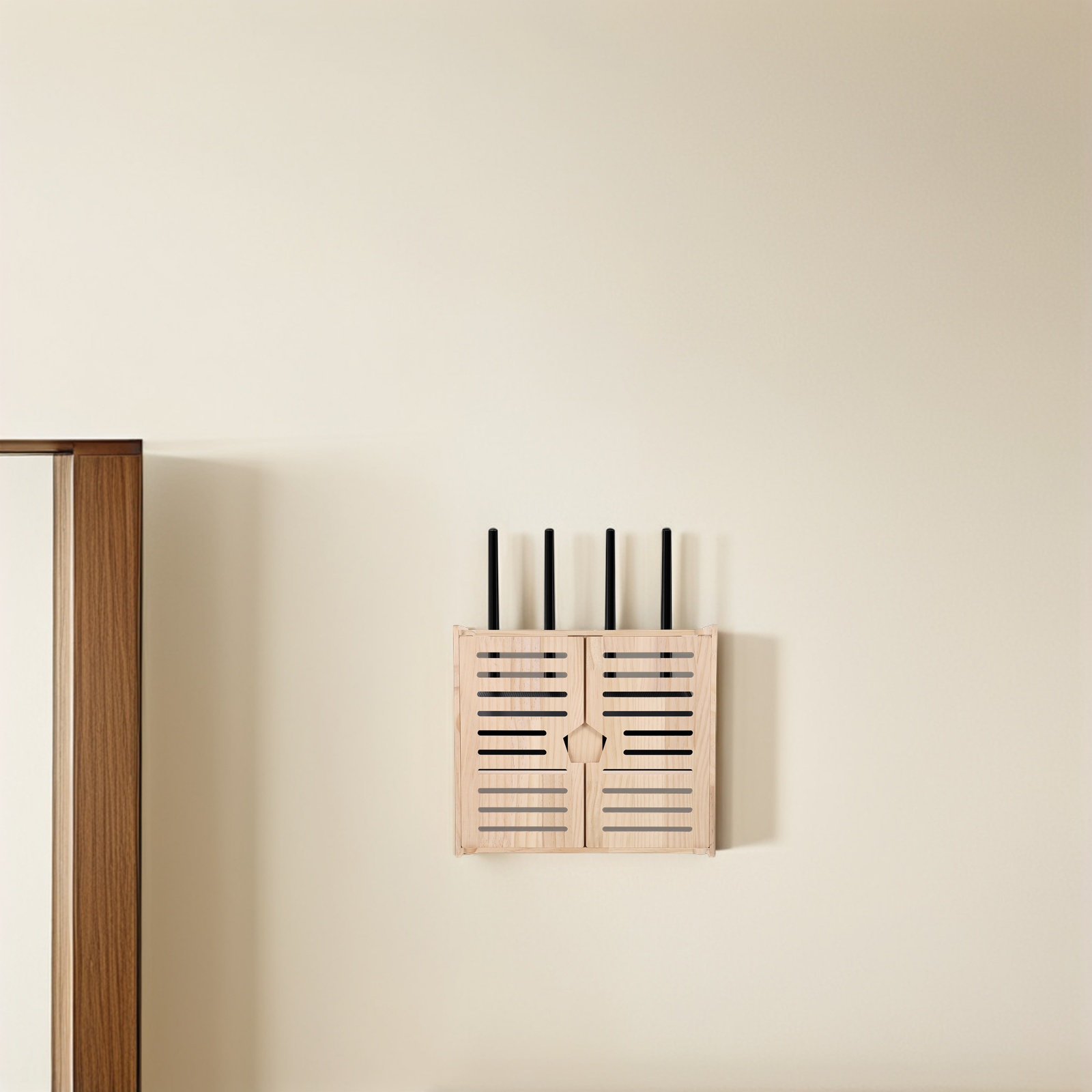 WiFi Router Storage Box Wooden - Food Storage Management ulasan dan harga