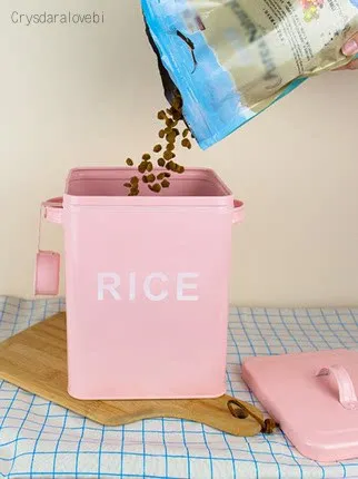 Pink White Kitchen Bathroom La - Food Storage For Dog ulasan dan harga