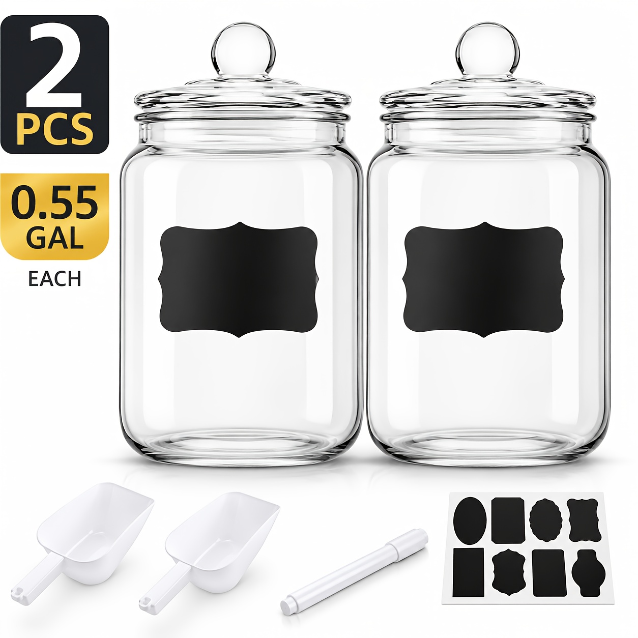 2pcs Glass Pantry Jar with Cla - Food Storage Containers Set ulasan dan harga