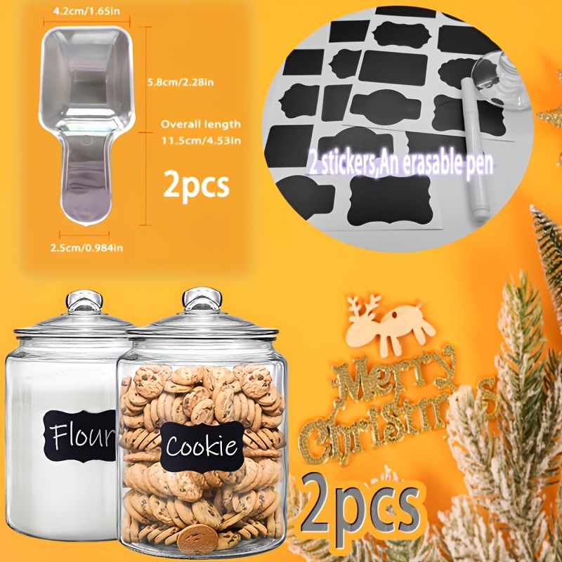 2pcs Glass Pantry Jar with Cla - Food Storage Containers Set ulasan dan harga