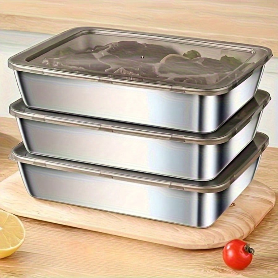 6pcs(3 Boxes+ 3 Lids) Stainles - Food Storage Containers Set ulasan dan harga