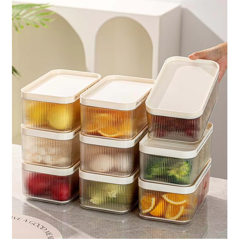 Stackable Plastic Rectangle PE - Storage Food Tray ulasan dan harga