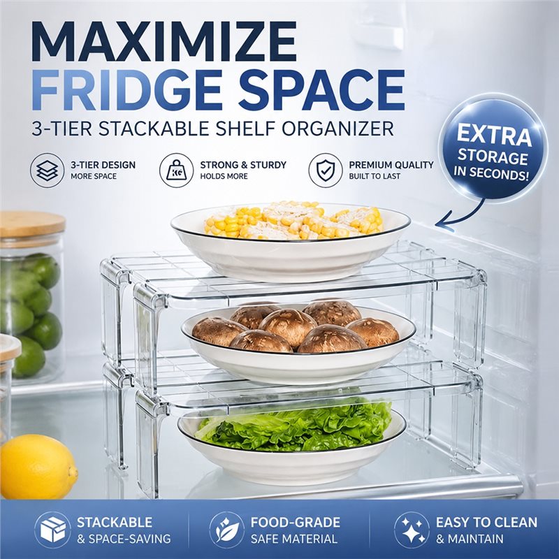 ABKY-Stackable Transparent Ref - Food Storage Management ulasan dan harga