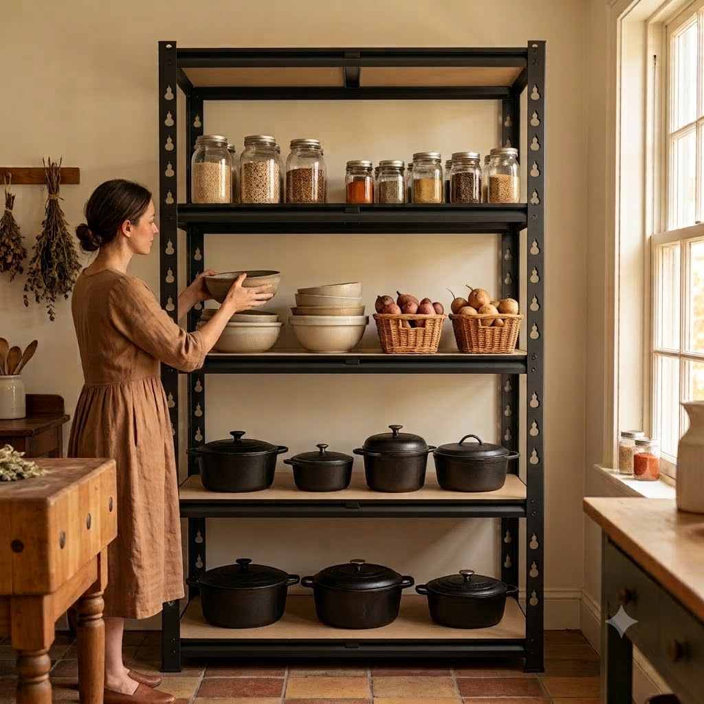 Slim 5-Tier Metal Shelving Uni - Food Storage No Pantry ulasan dan harga