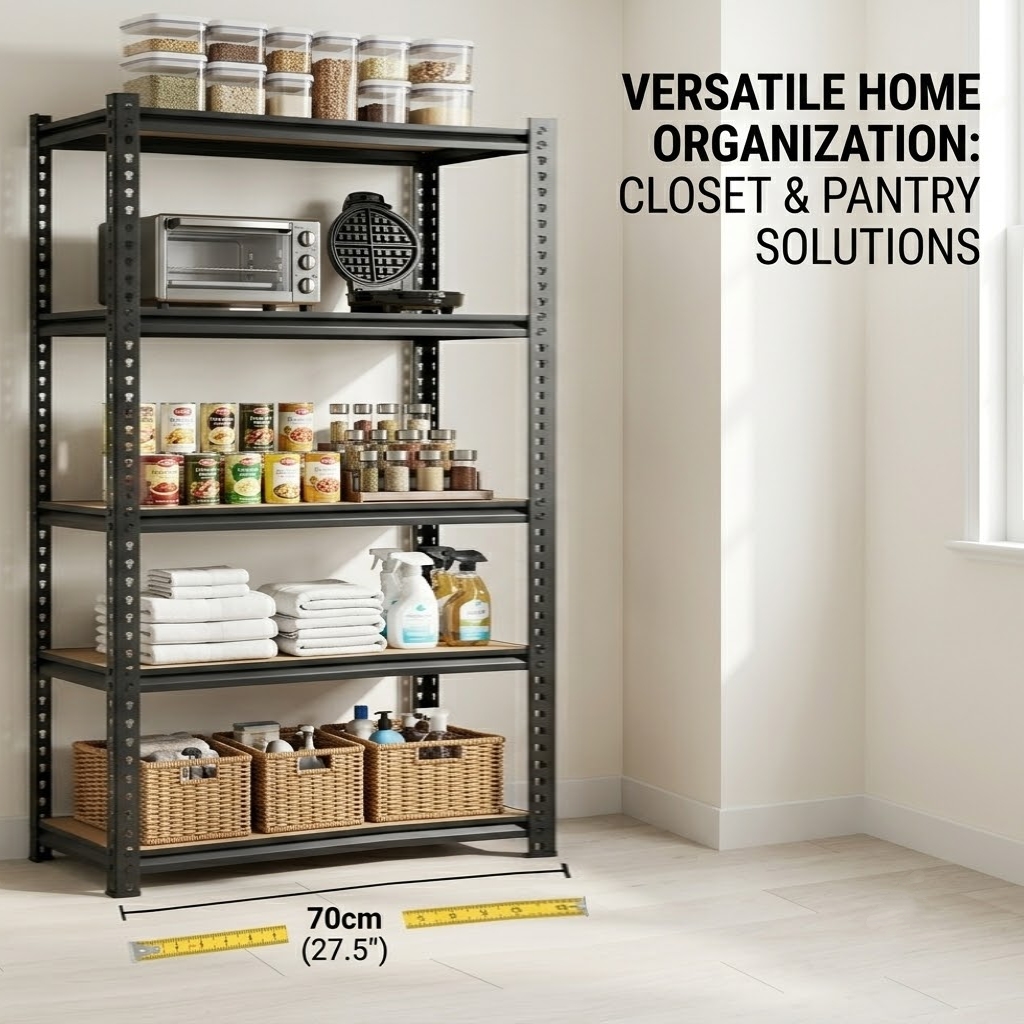 Slim 5-Tier Metal Shelving Uni - Food Storage No Pantry ulasan dan harga