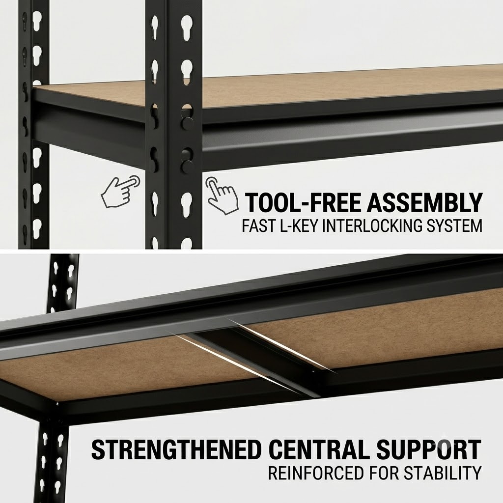 Slim 5-Tier Metal Shelving Uni - Food Storage No Pantry ulasan dan harga