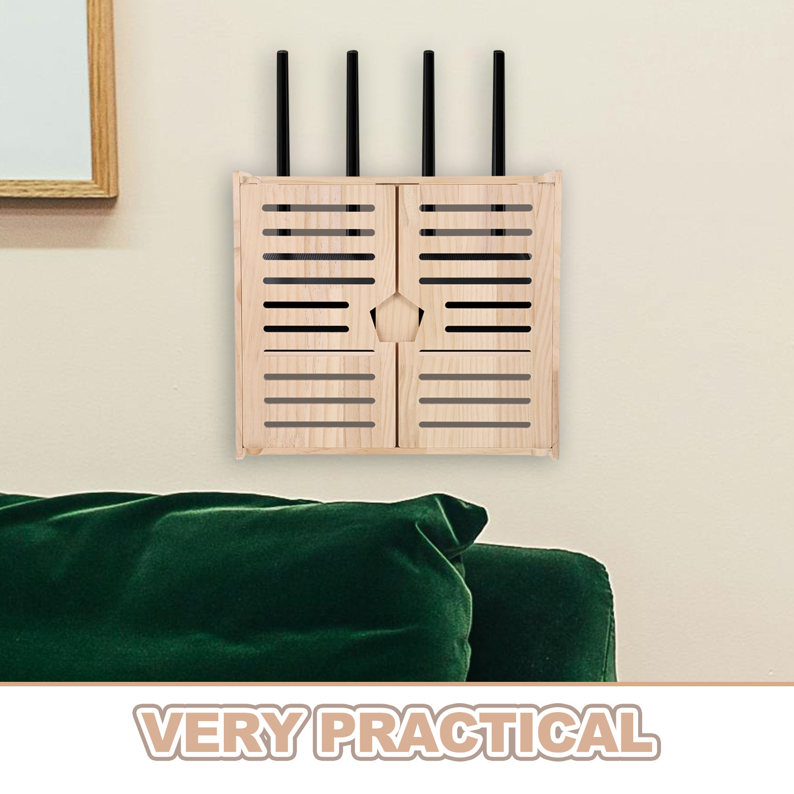 Wall Mount Wood WiFi Router St - Food Storage Management ulasan dan harga