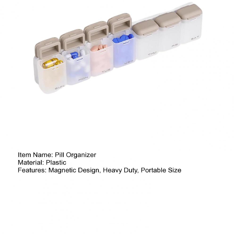 Magnetic Weekly Pill Organizer - Food Storage Management ulasan dan harga