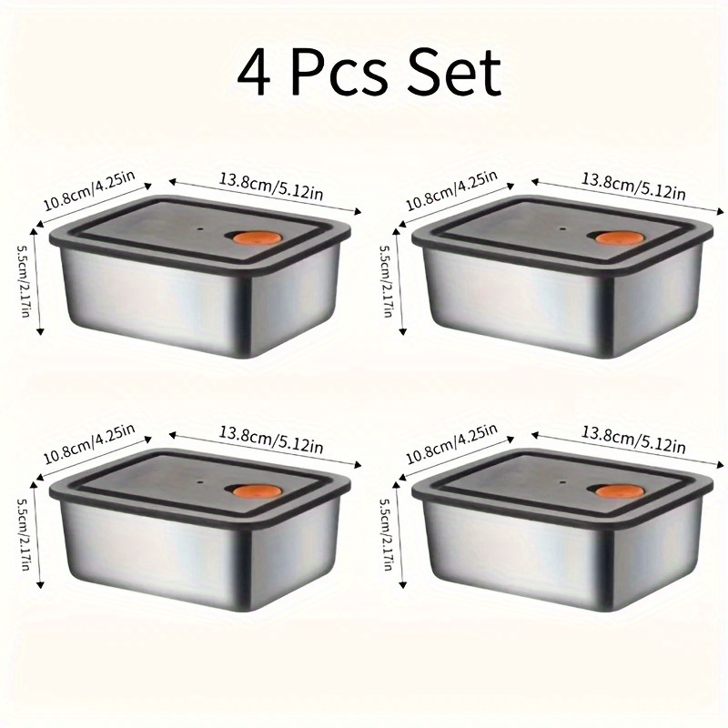 4pc Stainless Steel Food Stora - Food Storage Containers Set ulasan dan harga