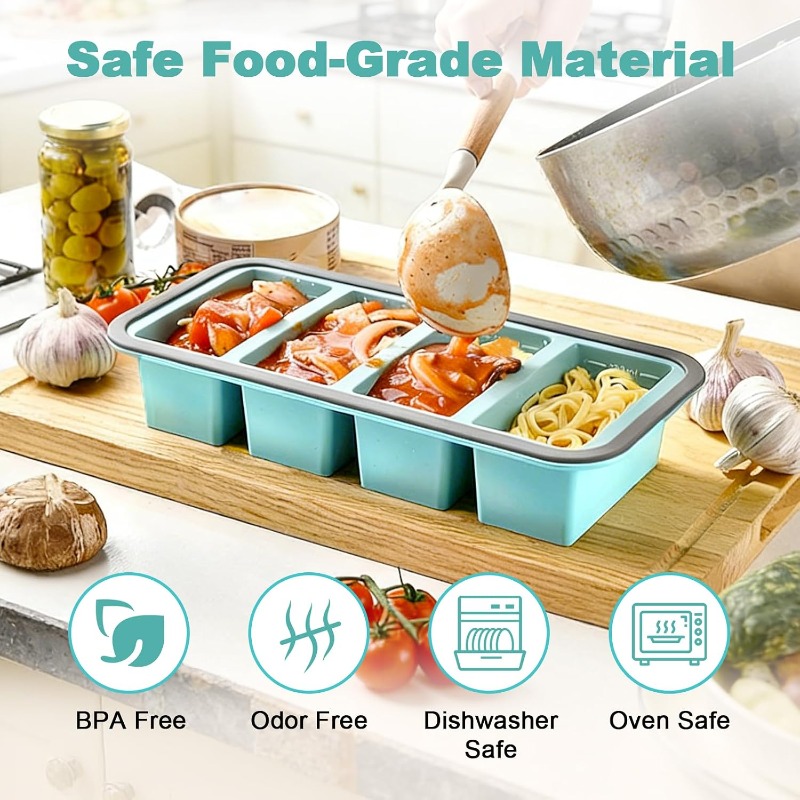 Silicone Freezer Molds with Li - Storage Food Tray ulasan dan harga