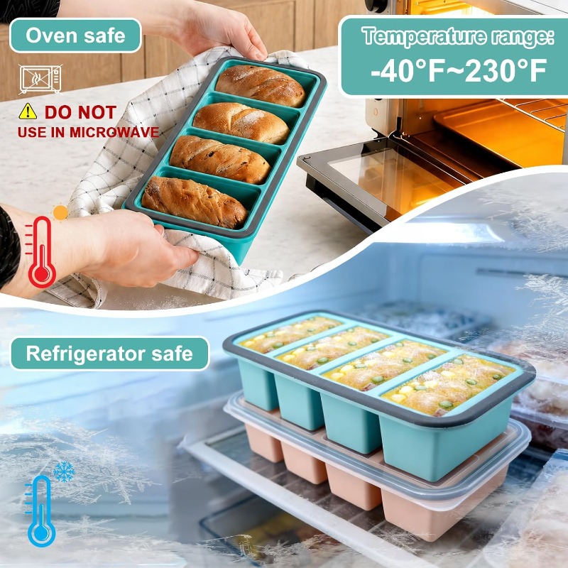 Silicone Freezer Molds with Li - Storage Food Tray ulasan dan harga