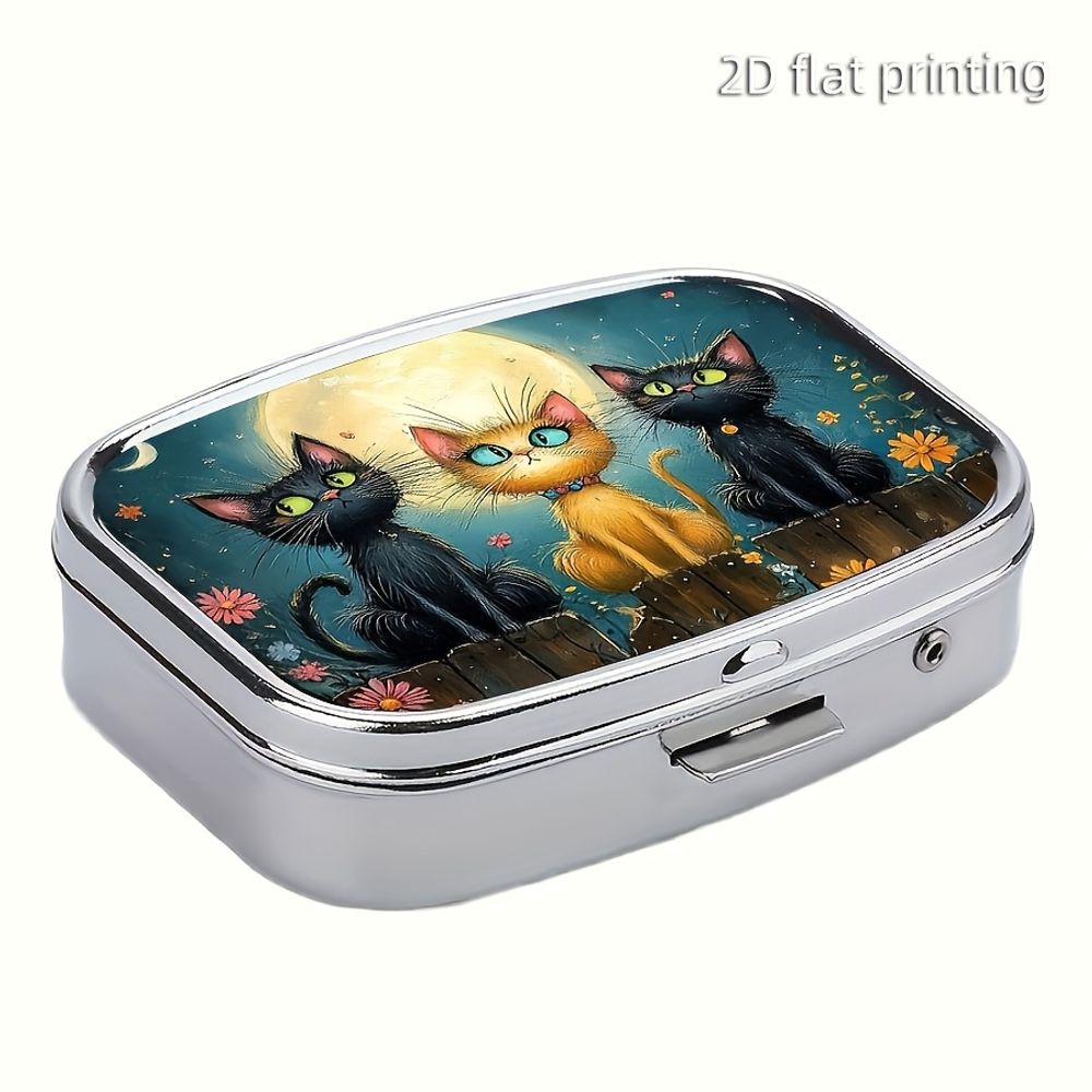 1 Cute Cat-Shaped Metal Pill B - Food Storage And Safety ulasan dan harga