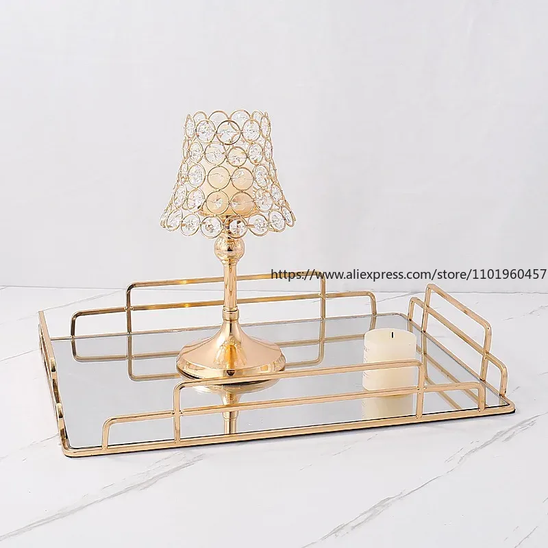 Golden Stroke Glass Mirror Rol - Storage Food Tray ulasan dan harga