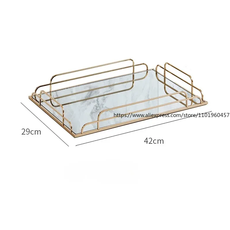 Golden Stroke Glass Mirror Rol - Storage Food Tray ulasan dan harga