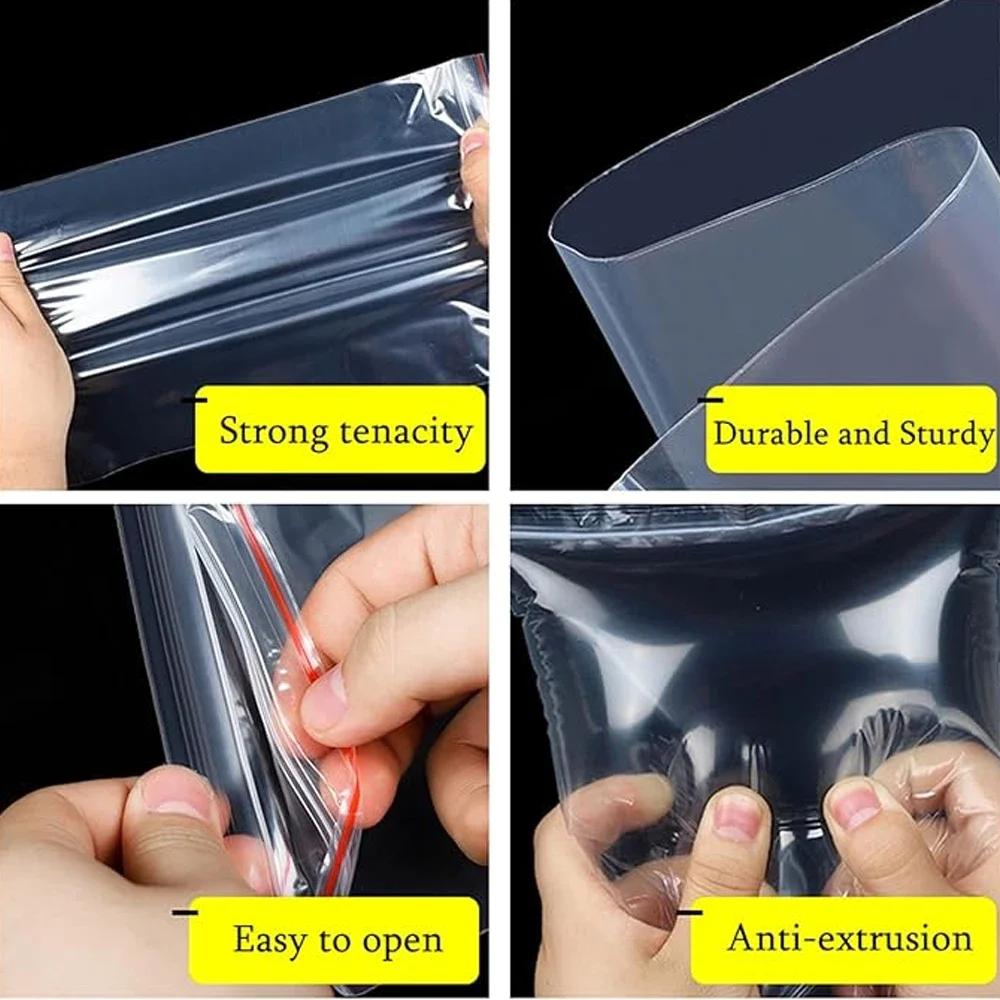 100-1000Pcs Reclosable Transpa - Food Storage Lock Box ulasan dan harga