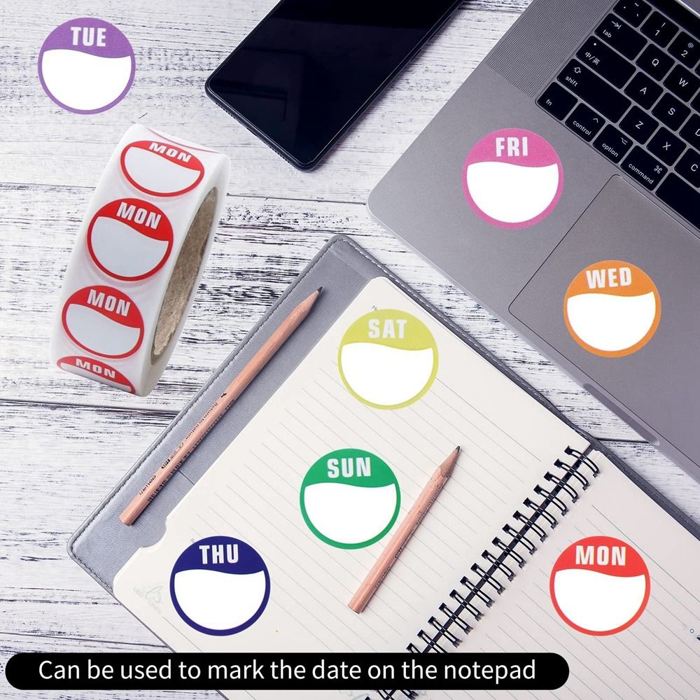 New Paper Week Stickers 500 Pc - Food Storage Labels ulasan dan harga