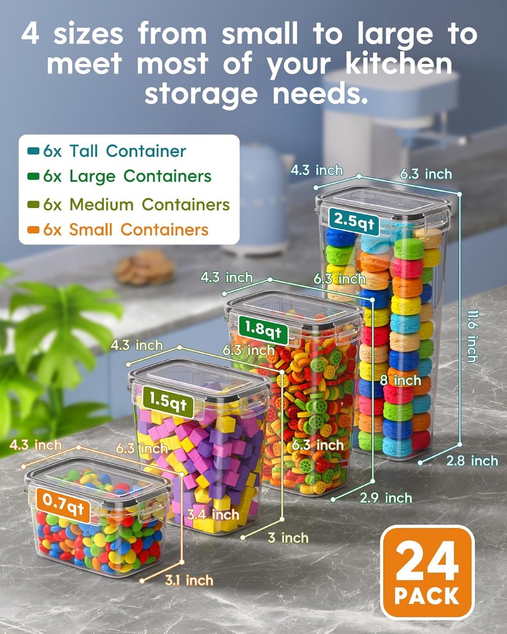 24 PCS Airtight Food Storage C - Food Storage Labels ulasan dan harga