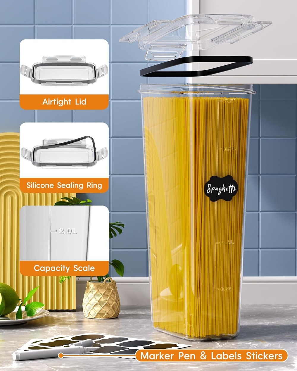 24 PCS Airtight Food Storage C - Food Storage Labels ulasan dan harga