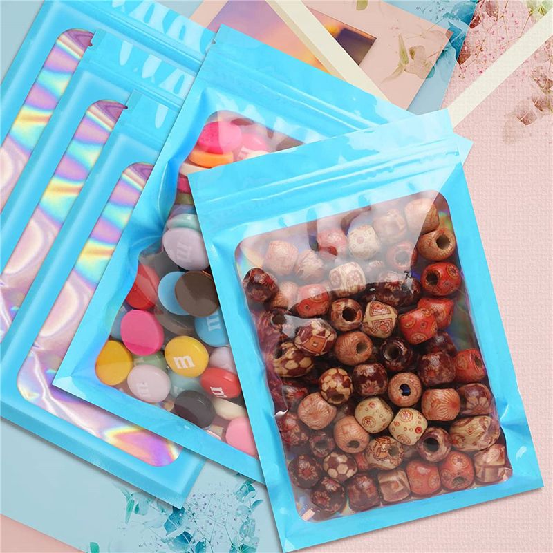 ABWZ-300Pcs Resealable Hologra - Food Storage Mylar Bags ulasan dan harga