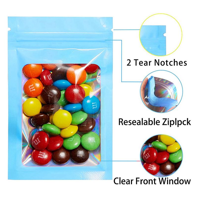 ABWZ-300Pcs Resealable Hologra - Food Storage Mylar Bags ulasan dan harga