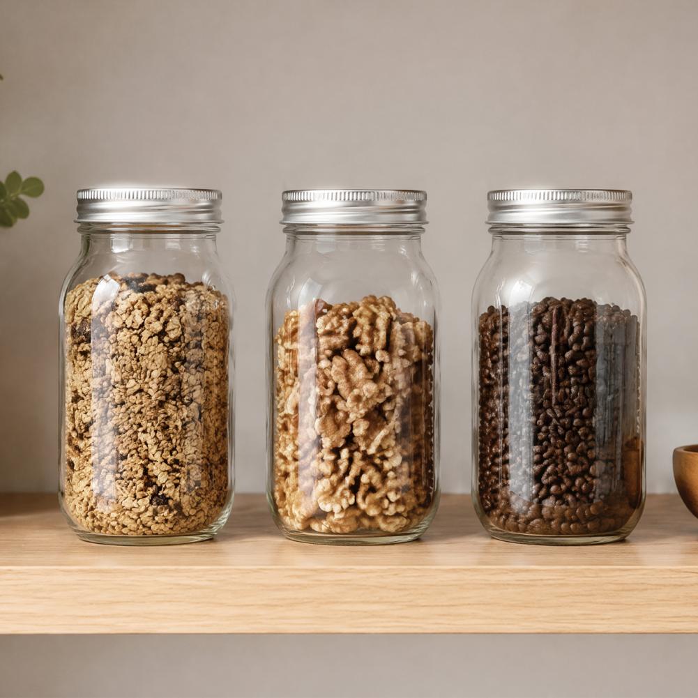 Mason Jars with Lids Glass Foo - Food Storage No Pantry ulasan dan harga